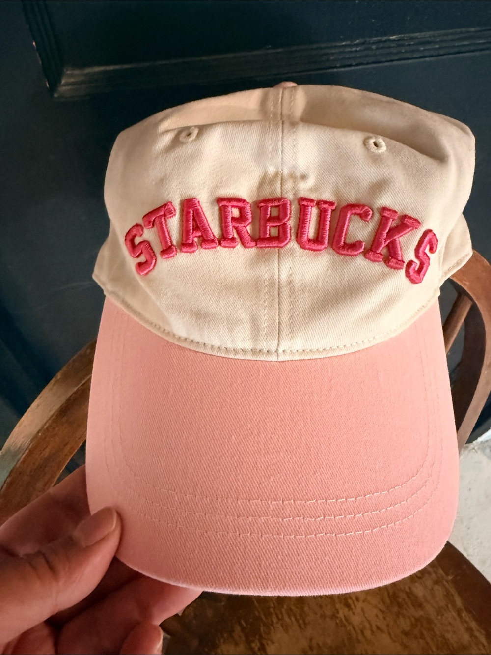 Starbucks Pink & Cream Embroidered Baseball Hat